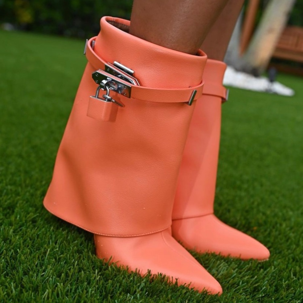 Low Peach/Pink Shark Boots